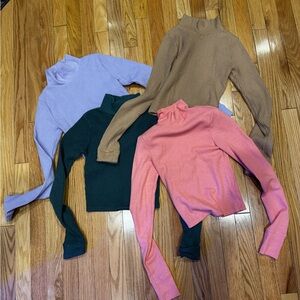 Women's Turtleneck Sweater - Pink, Tan, Green, Purple